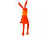 Kantenhocker Hase mit Federboa, orange