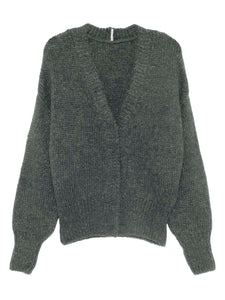 Cardigan mit V-Ausschnitt in Olive