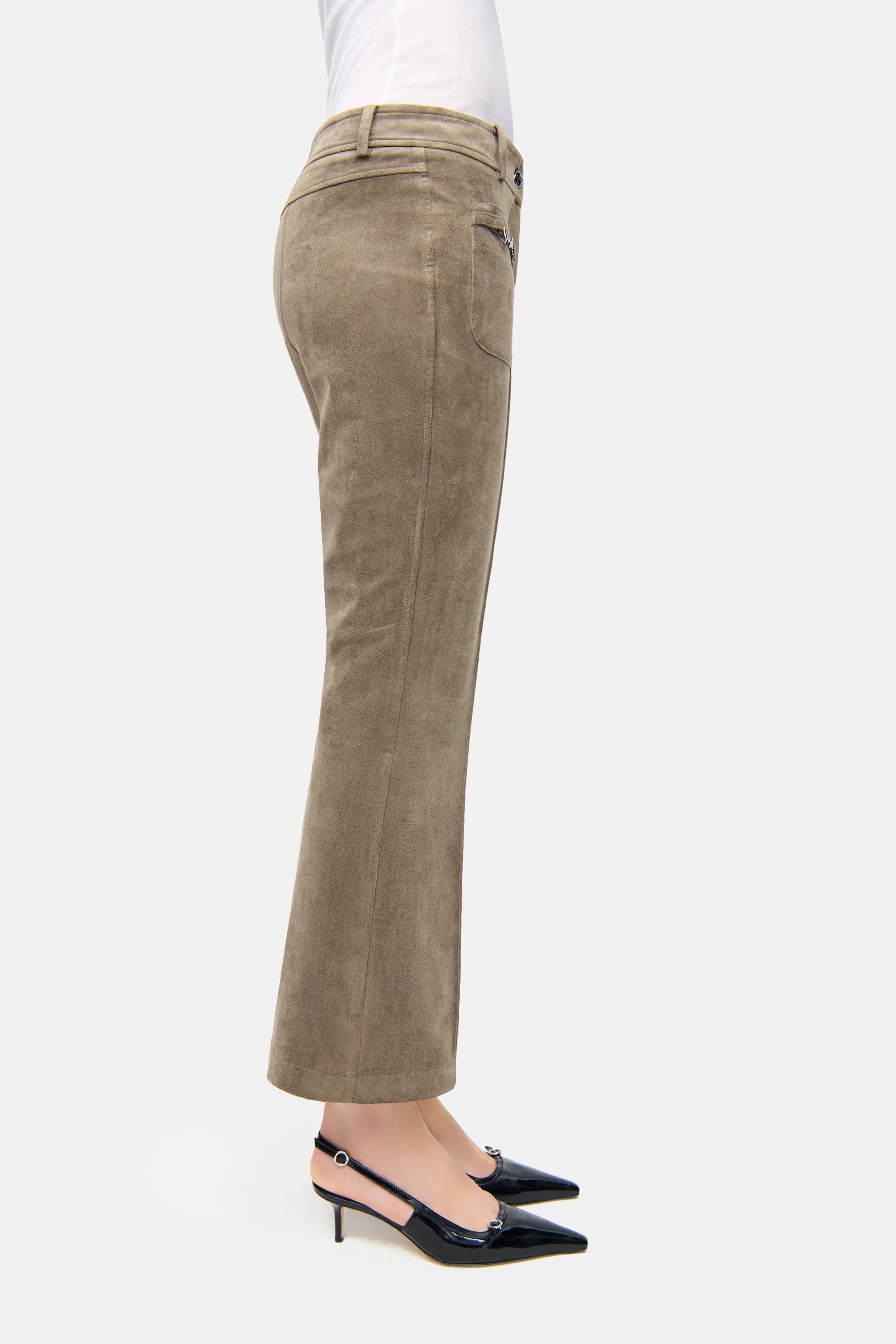 Hose "FARAH" veganem Veloursleder