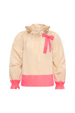 Laden Sie das Bild in den Galerie-Viewer, Taftbluse mit Ballonärmel und Schleife
