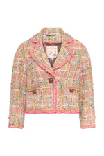 Laden Sie das Bild in den Galerie-Viewer, Karo Tweedjacke mit Neon-Borten
