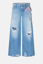 Laden Sie das Bild in den Galerie-Viewer, Jeans "PALAZZO" mit Schmuckkette
