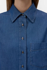 Laden Sie das Bild in den Galerie-Viewer, Verkürzte Denim-Bluse
