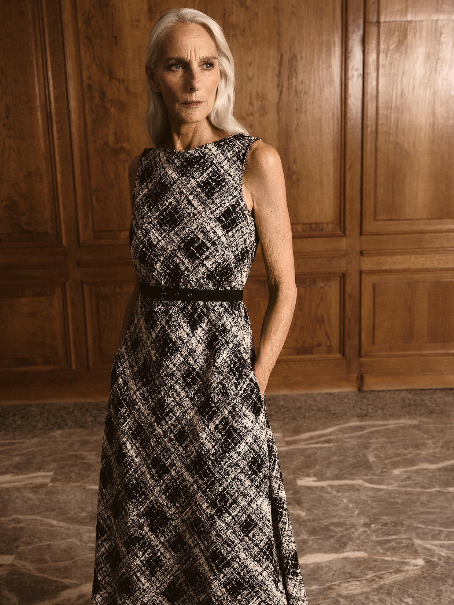 Bouclé-Kleid mit Glitzergarn