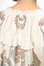 Laden Sie das Bild in den Galerie-Viewer, Bluse "CRYSTAL PAISLEY" mit Rüschen
