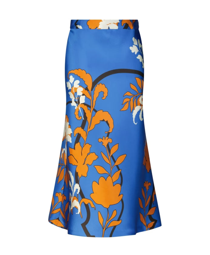 Midi-Rock mit Blumendruck