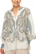 Laden Sie das Bild in den Galerie-Viewer, Seidenbluse "CRYSTAL PAISLEY"
